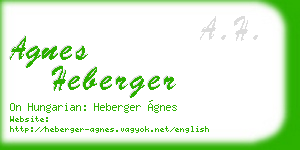 agnes heberger business card