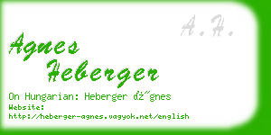 agnes heberger business card